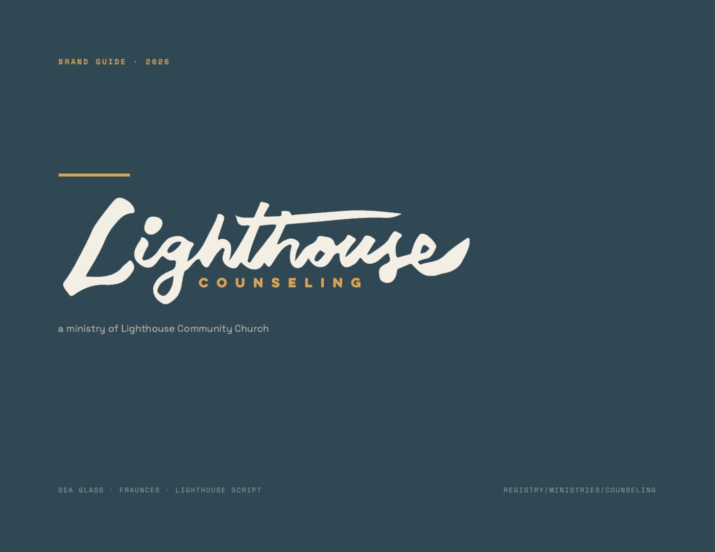 Lighthouse Counseling brand guide, cover page